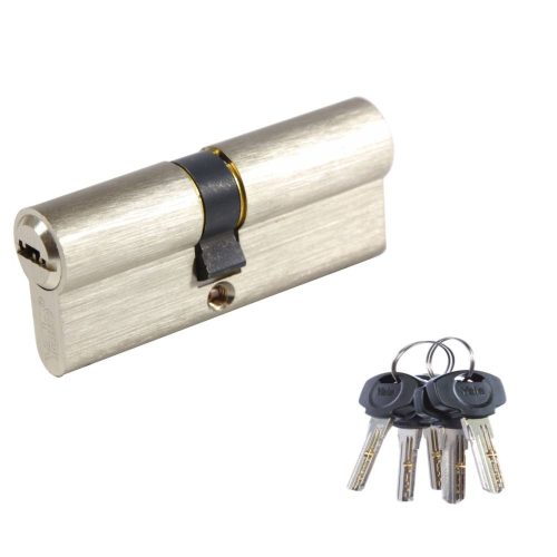 Yale biztonsági zár, nikkelezett, 5 kulcs, 35 x 40 mm