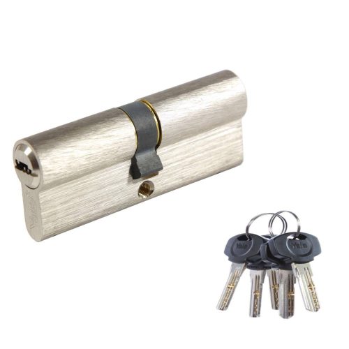 Yale biztonsági zár, nikkelezett, 5 kulcs, 40 x 40 mm