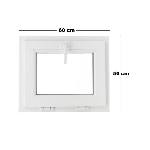 Műanyag ablak fehér 60x50cm 3 kamrás Bukó
