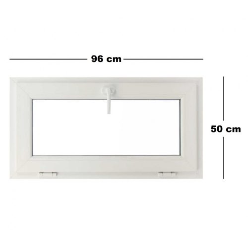 Műanyag ablak fehér 96x50cm 3 kamrás Bukó