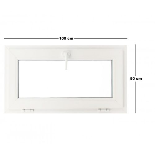 Műanyag ablak fehér 100x50cm 3 kamrás Bukó