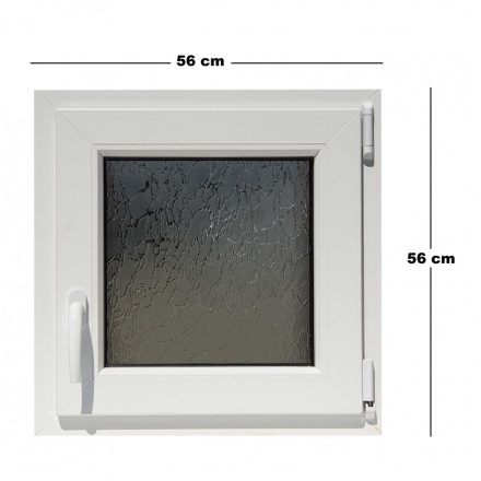 Műanyag ablak, dupla üvegezésű, 5 kamrás, 56x56cm, bukó nyíló