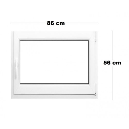 Műanyag ablak fehér 86x56cm 6 kamrás Bukó/Nyíló