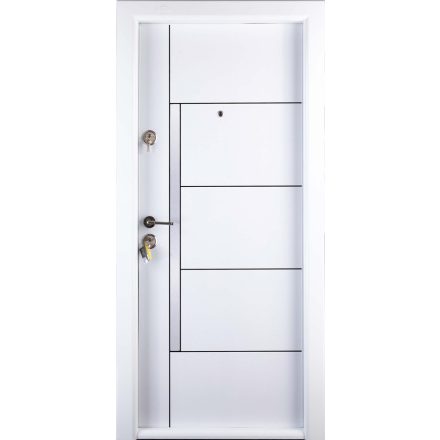 Fém bejárati ajtó Megadoor Prestige 1 lux 1017, jobb, fehér, 200 x 88 cm
