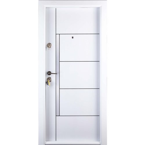Fém bejárati ajtó Megadoor Prestige 1 lux 1017, jobb, fehér, 200 x 88 cm