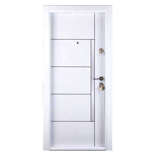 Fém bejárati ajtó Megadoor Prestige 1 lux 1017, bal, fehér, 200 x 88 cm