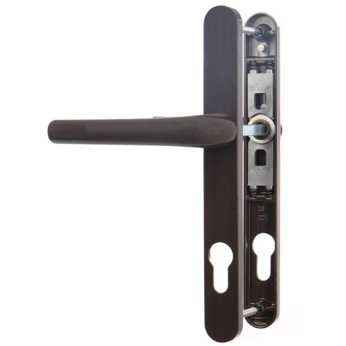 Belső ajtókilincs, íves, barna, 92 mm, 210 x 25 mm