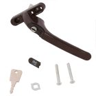 Ablak kilincs kulccsal, alumínium, barna