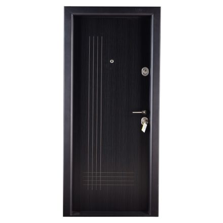 Fém bejárati ajtó, Prestige 1 lux M41, gyöngyfekete, balos, 200 x 88 cm