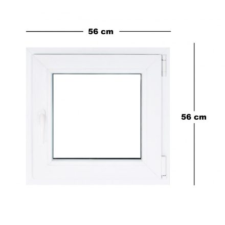 Műanyag ablak fehér 56x56cm 3 kamrás Nyíló