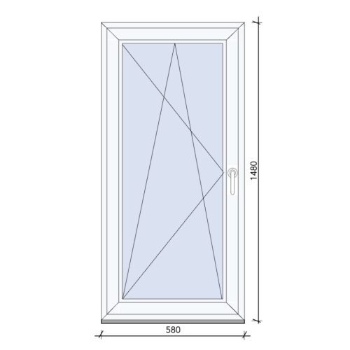 Bukó-nyíló ablak 60x150 cm