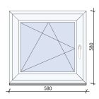 Bukó-nyíló ablak 58x58 cm BAL