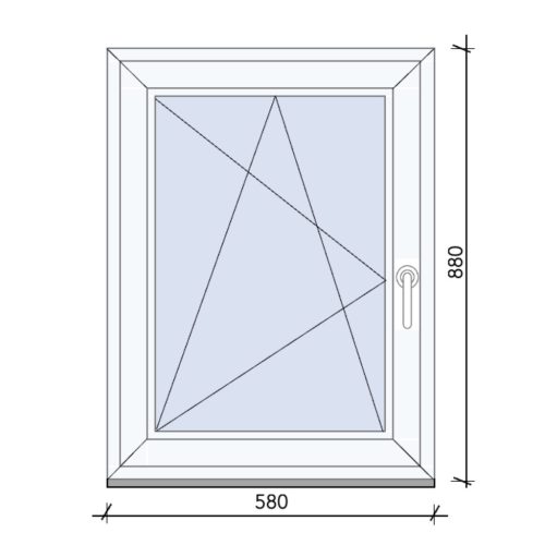 Bukó-nyíló ablak 58x88 cm