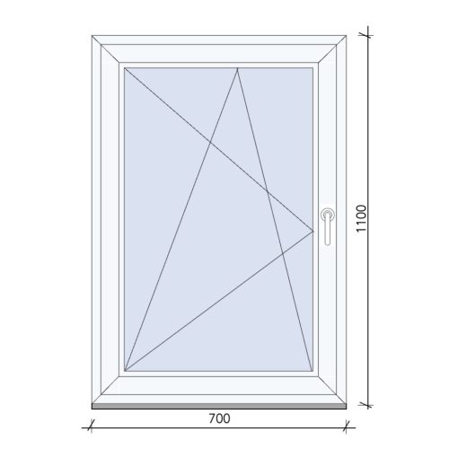 Bukó-nyíló ablak 70x110 cm