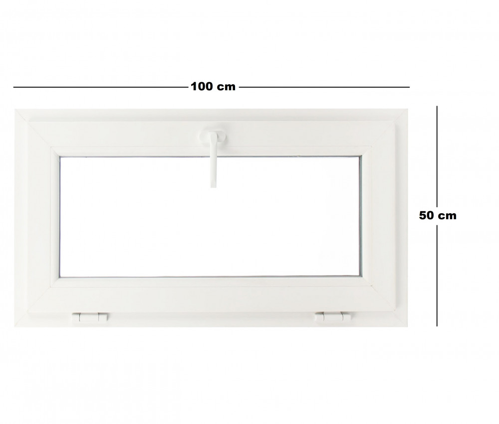 Műanyag ablak fehér 100x50cm 3 kamrás Bukó